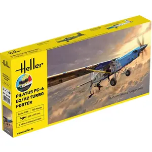 Heller Maquette d'avion : Starter kit : PILATUS PC-6 B2/H2 Turbo Porter