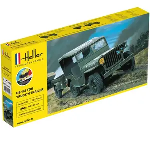 Comparateur de prix : Heller Maquette véhicule militaire : Starter Kit : US 1/4 Ton Truck'N Trailer