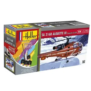 Comparateur de prix : Heller Maquette hélicoptère : Kit complet : ALOUETTE III Sécurité Civil