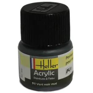 Comparateur de prix : Peinture Heller Vert Noir Mat Acrylique 12ml  - Peinture à maquette acrylique  - HELL09091 