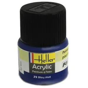 Comparateur de prix : Peinture acrylique à l'eau pour maquettes - HELLER - 25 - Bleu mat