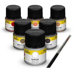 Comparateur de prix : Heller 9406 Colour Ships Lot de 6 Pots de Voile Acrylique 12 ML + Pinceau