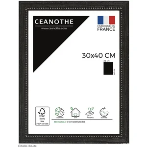 Comparateur de prix : BRIO Cadre photo perle noir 30x40 cm - Fabriqué en France
