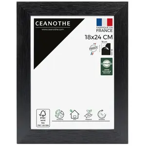 Comparateur de prix : Brio Emotion - Cadre Photo Noir 18x24 cm et 24x18 cm - Cadre Photo Bois fsc - Convient au Format A5   Fabriqué en France   Cadre Photo Karma Noir - Verre