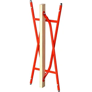 Tréteau pliant - OUTIFRANCE - Bois - Rouge - Dimensions 800x345mm - Poids 4,0kg pas cher