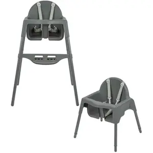 Comparateur de prix : Bebeconfort Chaise Haute Meely Utilisable de 6 mois à 3 ans poids max 15 kg Gris