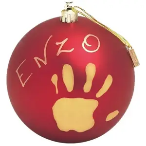 Baby Art Baby'art - Boule De Noël Personnalisable Rouge Avec Empreinte Or pas cher