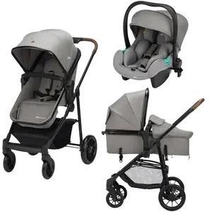 Bébé Confort Poussette 3 En 1 I-size Avec Assise Convertible En Nacelle Et Cosi, Haze Gris Mineral