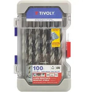 Comparateur de prix : Coffret 100 forets métaux HSS taillés meulés pointe en croix Ø1 à 13mm TIVOLY