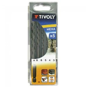 Comparateur de prix : Coffret de 5 forets à béton hexagonaux TIVOLY - Diamètres 3 à 8 mm