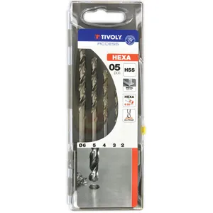 Comparateur de prix : Tivoly 11434370001 Coffret de 5 Forets métaux HSS hexagonaux