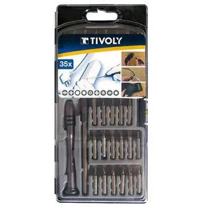 Coffret tournevis + embouts de précision 35 pièces Tivoly 11501570026 pas cher