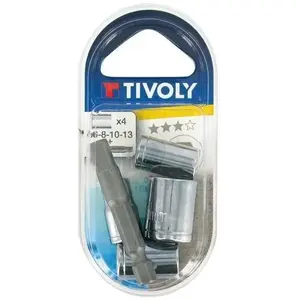 Comparateur de prix : Jeu de 4 douilles - TIVOLY - D: 6-8-10-13 mm - Embouts courts de 25 mm