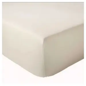 Tradilinge Drap Housse coton bonnet 23 cm fabriqué en France (90x190 cm - Ecru) pas cher
