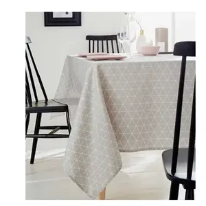 Home Maison Nappe rectangulaire scandinave" polyester beige 150x300 cm" pas cher