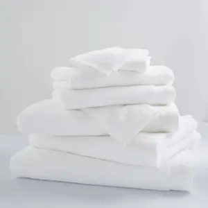 TRADILINGE Homemaison - Lot de 6 Gants De Toilette Unis et Colorés Ivoire 16x21 cm pas cher