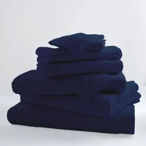 TRADILINGE Homemaison - Drap De Bain Uni et Coloré Bleu Foncé 100x150 cm pas cher