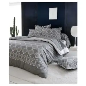 Tradilinge Parure Housse de Couette FOREVER GRIS (200x200 cm - Gris clair) pas cher
