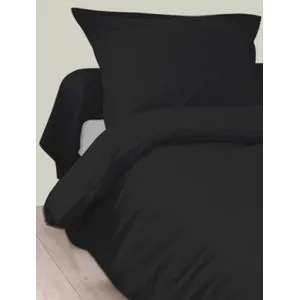 Tradilinge Housse de Couette Unie en 100 % Coton (240x220 cm - Noir) pas cher