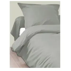 Tradilinge Housse de Couette Unie en 100 % Coton (200x200 cm - Gris Galet) pas cher