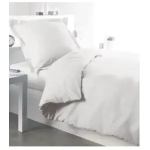Tradilinge Housse de couette percale 100 % coton 78 fils (260x240 cm - Blanc) pas cher