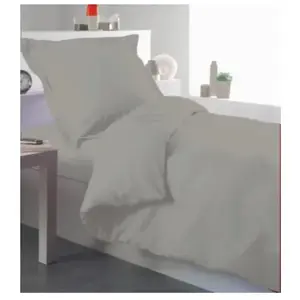 Tradilinge Housse de couette percale 140 x 200 cm unie (140x200 cm - Taupe) pas cher
