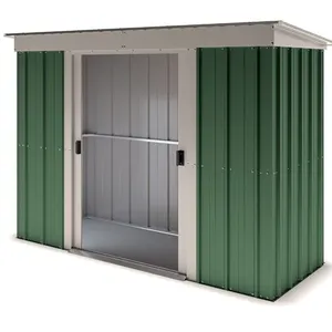 YARDMASTER Abri de jardin métal 2,80 m² - vert olive et alu pas cher