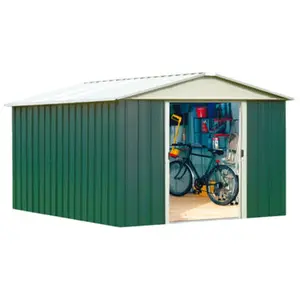 Abri de jardin métal vert Yardmaster 11,03 m² + kit d'ancrageVendu parcdiscount