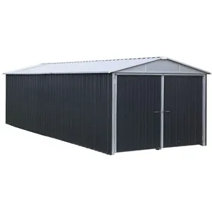 YARDMASTER Garage métal anthracite 22,63m² + kit d'ancrage inclus Trigano 1024aVendu parcdiscount