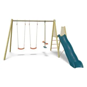 Comparateur de prix : Aléo Portique 2,30 m pour 6 enfants, avec face-à-face, plateforme toboggan