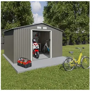 Abri de jardin acier 9,05 m2 Trigano + kit d'ancrage pas cher