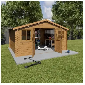 trigano Abri de jardin bois marron 15,5 m2 Zélos pas cher