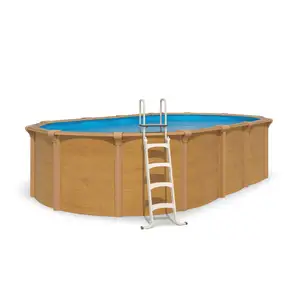 Comparateur de prix : Piscine hors sol acier ovale 730 x 365 x 132 m aspect bois OSMOSE