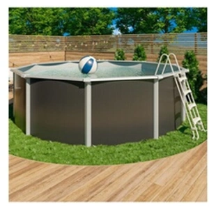 trigano Piscine hors sol acier ronde Diamètre 4,55 x 1,32 m anthracite varuna pas cher