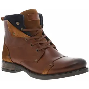 Redskins - Bottines Redskins En Cuir Cognac à Semelle Antidérapante Et à Lacets Plats - Cognac 45 pas cher