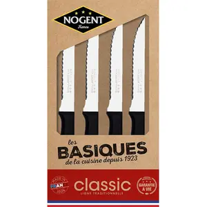 Comparateur de prix : Nogent*** COFFRET KRAFT CLASSIC STEAK POLYPRO NOIR (4 couteaux steak 11cm crantés)