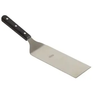 Spatule - ENO - Allongée et coudée - Lame en acier inoxydable - Manche en polypropylène noir