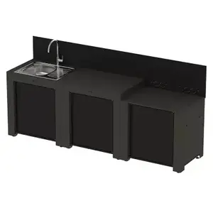 Meuble de cuisine extérieure ENO CLASSIC 3 Modules Gris Cargo PMOD703M pas cher