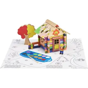 Comparateur de prix : Jeujura Jeu De Construction Chalet A Peindre - 85 Pieces