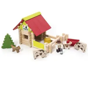 JEUJURA - Petite Ferme en bois Avec Animaux - 70 Pièces pas cher