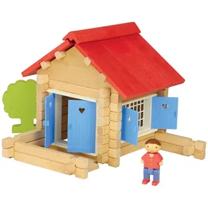 Jeu de construction en bois - JEUJURA - La Maison En Bois - 70 pièces pas cher