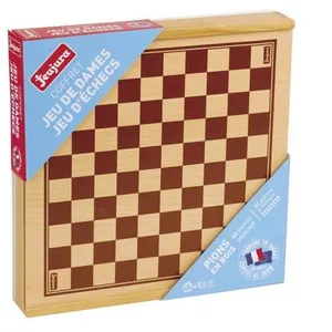 Comparateur de prix : JEUJURA Coffret de Jeux d'Échecs et de Dames en Bois Made in France - Neuf