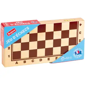 Comparateur de prix : Jeujura - 8132- Jeux de Société-Jeu d'Echecs - Coffret Pliant en Bois, Brun, Crème