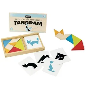 Comparateur de prix : Jeujura - 8144- Jeux de Société-Jeu de Tangram en Bois - Coffret en Bois, petit