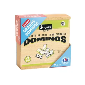Comparateur de prix : Jeujura - 8141- Jeux de Société-Jeu de Grands Dominos en Bois - Coffret en Bois