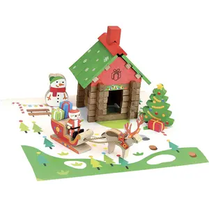 Jeux de construction La maison Du Pere Noel 50 pièces Jeujura TU pas cher
