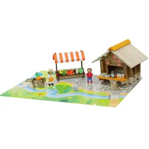 Jeu de construction - JEUJURA - La place du marché - 80 pièces pas cher