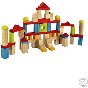 Jeujura Jeu De Construction Construire - Blocs - 82 P. En Bois pas cher