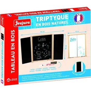 Comparateur de prix : Jeujura Jeujura Tableau Triptyque En Bois Naturel