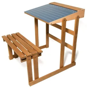 Comparateur de prix : JEUJURA Bureau D'Ecolier En Bois - Teinté Chêne Hauteur 60 cms